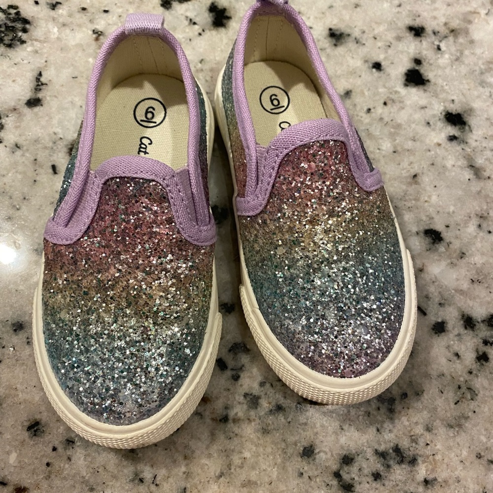 Cat and jack purple sparkle shoe toddler 6